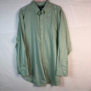 Polo Ralph Lauren Classic Fit Button Down Shirt Mens 18 34/35 Green Long Sleeve